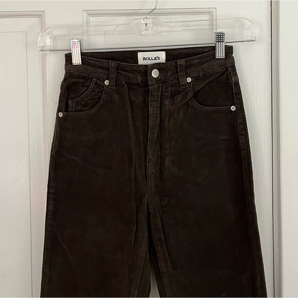 ROLLA'S Dusters Bootcut Espresso Corduroy Pants Size 25 High Rise Slim Boot New - Picture 6 of 16